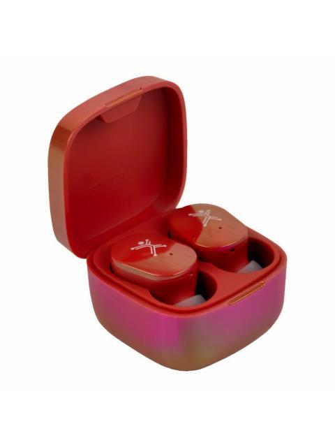 PERFECT CHOICE AUDIFONOS INTRAURICULARES CON MICROFONO TWS MINI PEARL INALAMBRICO BLUETOOTH USB-C ROJO