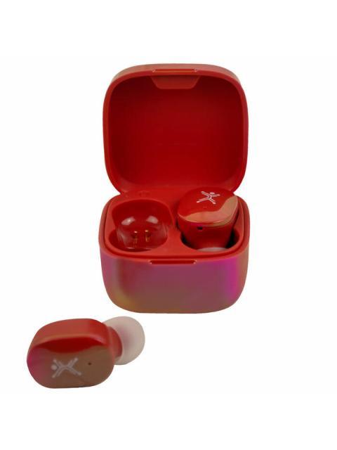 PERFECT CHOICE AUDIFONOS INTRAURICULARES CON MICROFONO TWS MINI PEARL INALAMBRICO BLUETOOTH USB-C ROJO - Imagen 3