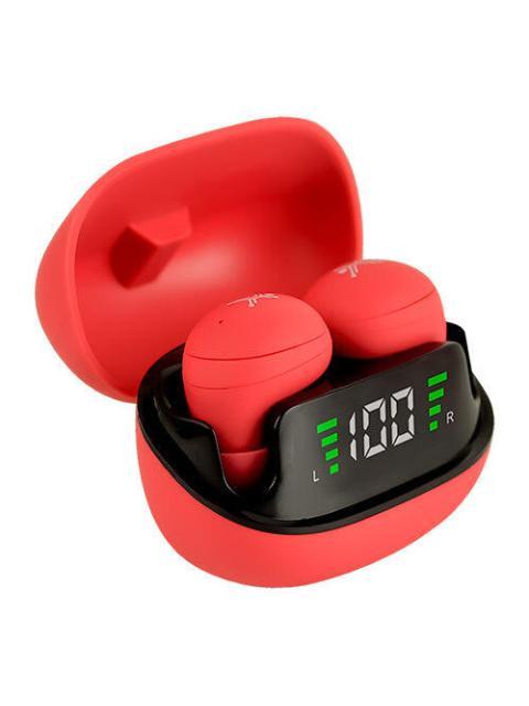 PERFECT CHOICE AUDIFONOS INTRAURICULARES CON MICROFONO TWS MINI TINY BEATS INALAMBRICO BLUETOOTH USB-C ROJO - Imagen 2