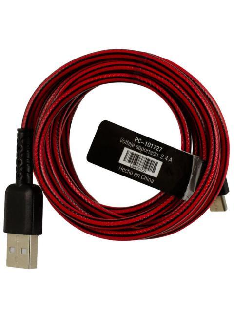 PERFECT CHOICE CABLE USB A MACHO - USB C MACHO 2 METROS NEGRO-ROJO - Imagen 3