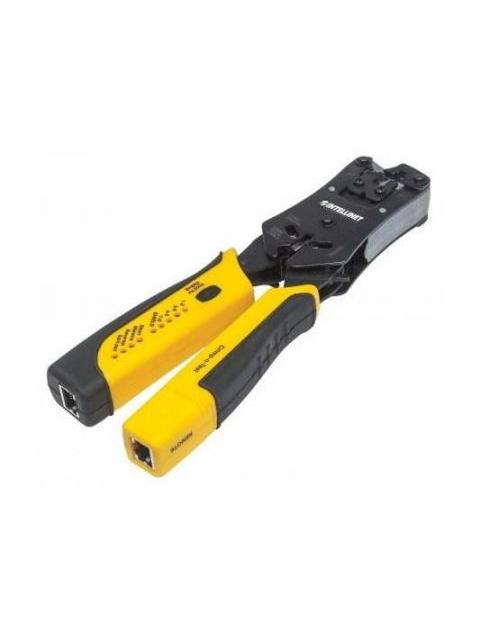 INTELLINET PINZA CRIMPEADORA 780124 RJ-11-RJ-12-RJ-22-RJ-45 NEGRO-AMARILLO