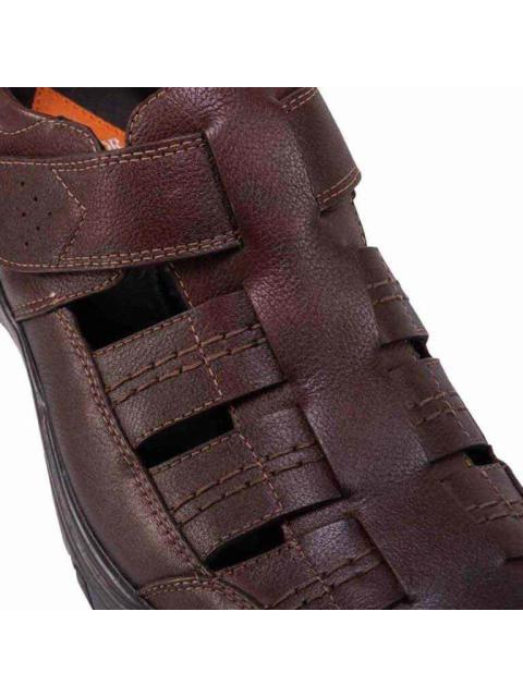 SANDALIA CASUAL AJUSTE CON VELCRO CAFE CALZADO PAZSTOR - Imagen 4