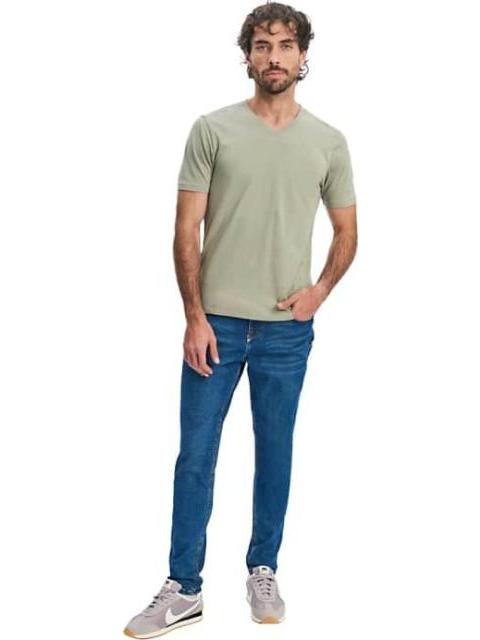 PLAYERA BASICA MANGA CORTA CUELLO V VERDE NEXT CO