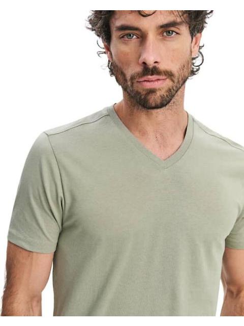PLAYERA BASICA MANGA CORTA CUELLO V VERDE NEXT CO - Imagen 4