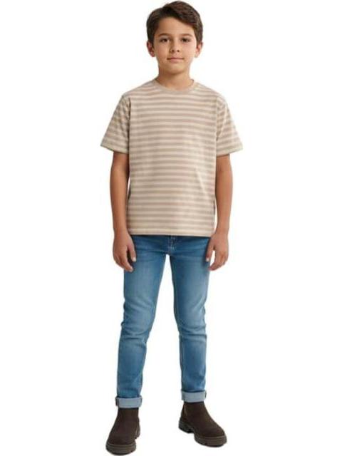 PLAYERA CUELLO REDONDO BEIGE NEXT CO