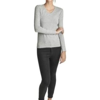 PLAYERA CUELLO V MANGA LARGA GRIS HOLLY LAND