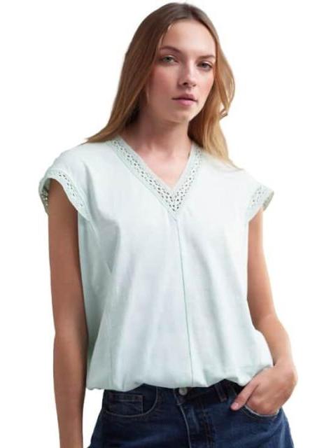 PLAYERA DAMA AZUL MENTA HOLLY LAND