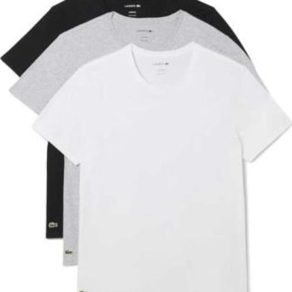 PLAYERA LACOSTE SET 3 UNDERWEAR TEE-SHIRT BLANCO/NEGRO LACOSTE