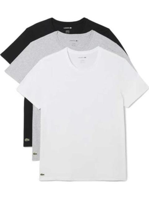 PLAYERA LACOSTE SET 3 UNDERWEAR TEE-SHIRT BLANCO/NEGRO LACOSTE