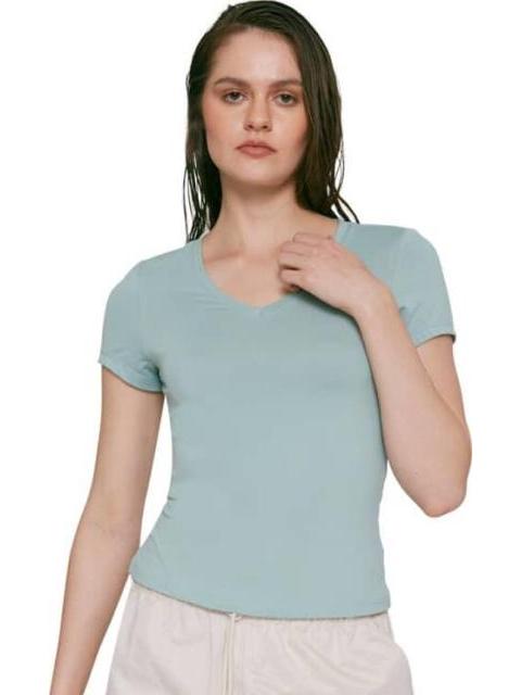 PLAYERA MANGA CORTA AZUL MENTA HOLLY LAND - Imagen 3