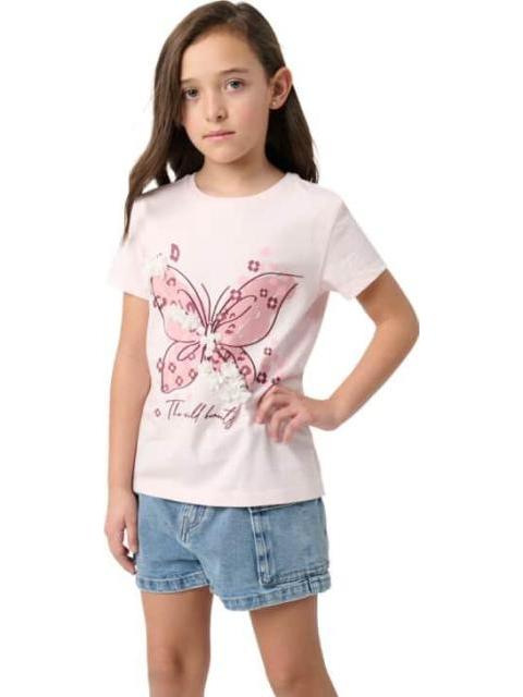 PLAYERA MANGA CORTA ROSA HOLLY LAND KIDS - Imagen 3