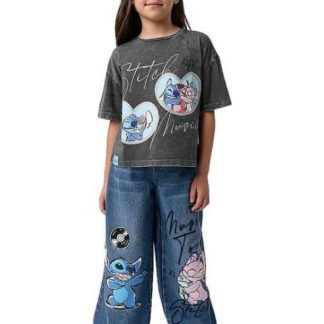 PLAYERA STITCH ANGEL GRIS DISNEY