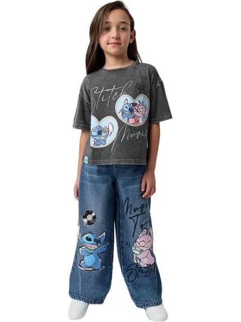 PLAYERA STITCH ANGEL GRIS DISNEY