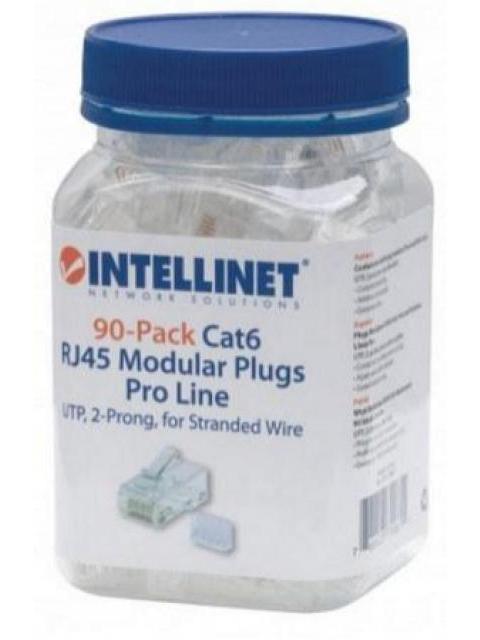 INTELLINET CONECTOR RJ-45 PARA CABLE CAT6 UTP TRANSPARENTE 90 PIEZAS - Imagen 3
