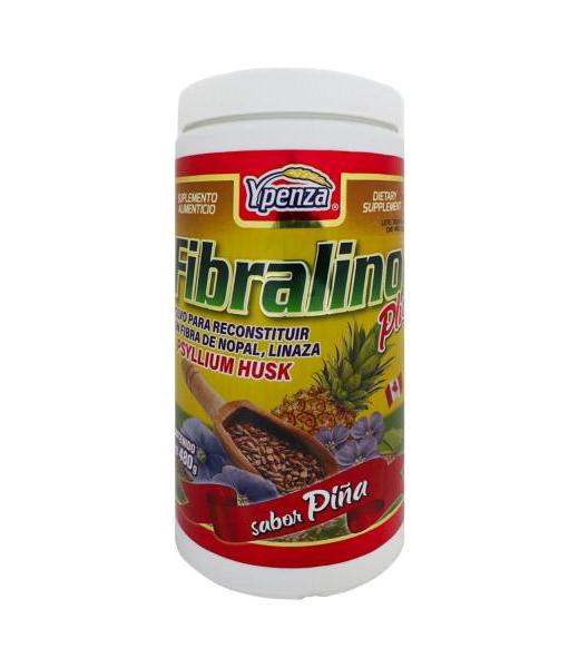 POLVO FIBRALINO PLUS (PSYLLIUM HUSK ) SABOR PIÑA 480 GR PARA RECON SOLO PARA DIABETICOS