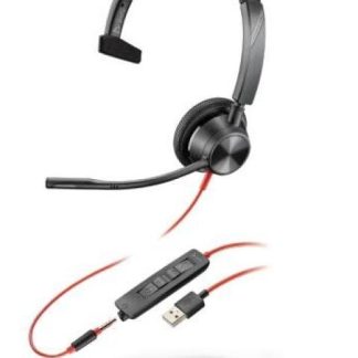 POLY MONOAURAL BLACKWIRE 3315 MICROSOFT ALAMBRICO USB-A NEGRO-ROJO