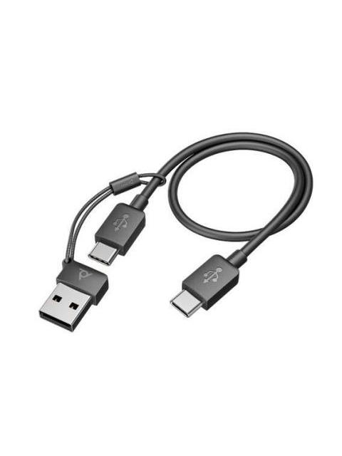 POLY VOYAGER FOCUS 2 ADAPTADOR USBC-A BINAURAL CERTIFICACION ZOOM