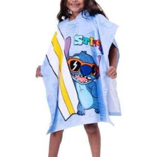PONCHO CON CAPUCH A PARA ALBERCA INFANTIL 60 CM X 60 CM- 3 A 8 AÑOS MULTICOLOR STITCH