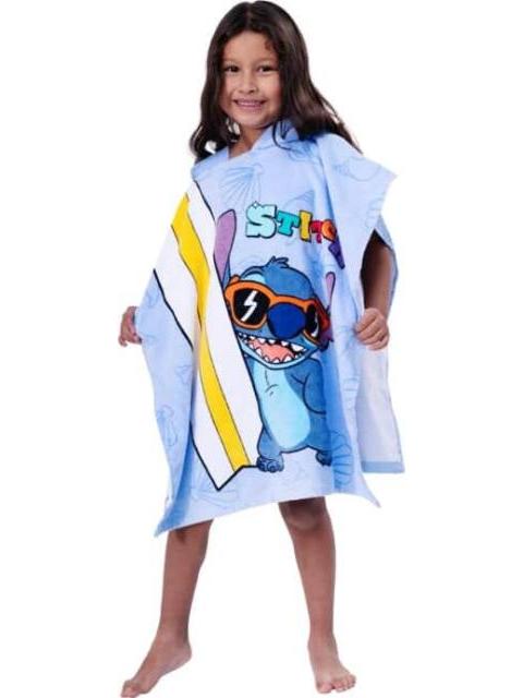 PONCHO CON CAPUCH A PARA ALBERCA INFANTIL 60 CM X 60 CM- 3 A 8 AÑOS MULTICOLOR STITCH