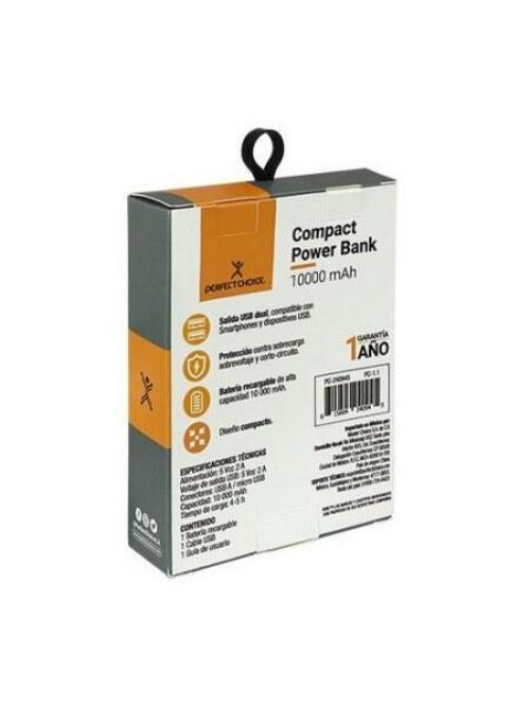 CARGADOR PORTATIL PERFECT CHOICE POWER BANK COMPACTO 10.000MAH NEGRO - Imagen 4