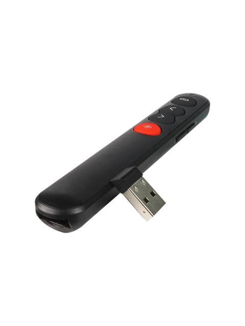 PRESENTADOR APUNTADOR LASER VORAGO LASP305  INALAMBRICO USB SLIM NEGRO - Imagen 3