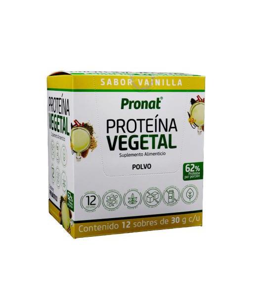 PROTEINA VEGETAL SABOR VAINILLA CAJA C 12 SOBRES 30 GR C U PRONAT