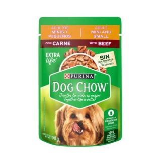 PURINA DOG CHOW SABROSOBRE ADULTOS MINIS Y PEQUENOS CARNE 100 GR