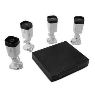 QIAN KIT DE VIGILANCIA QET-N0854 DE 4 CAMARAS BULLET IP Y 8 CANALES CON GRABADORA