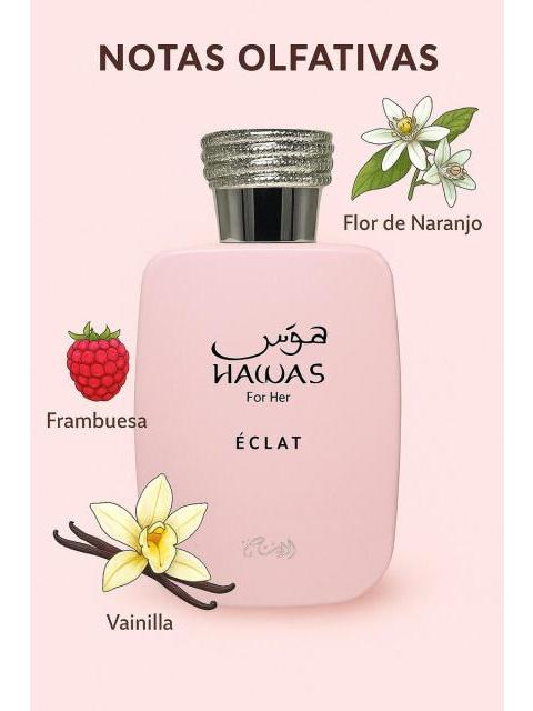 RASASI HAWAS ECLAT EAU DE PARFUM 100ML FLORAL FRUTAL MUJER - Imagen 6
