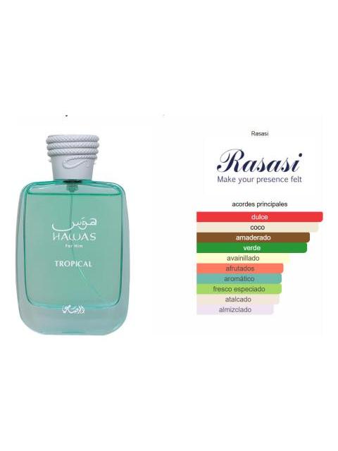 RASASI HAWAS TROPICAL EAU DE PARFUM 100 ML AROMATICO MASCULINO - Imagen 5