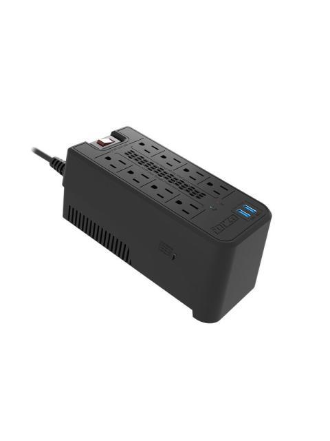 REGULADOR AUTOMATICO DE VOLTAJE FORZA (FVR1221USB) COLOR NEGRO CAPACIDAD DE 1200VA Y 600W - Imagen 3