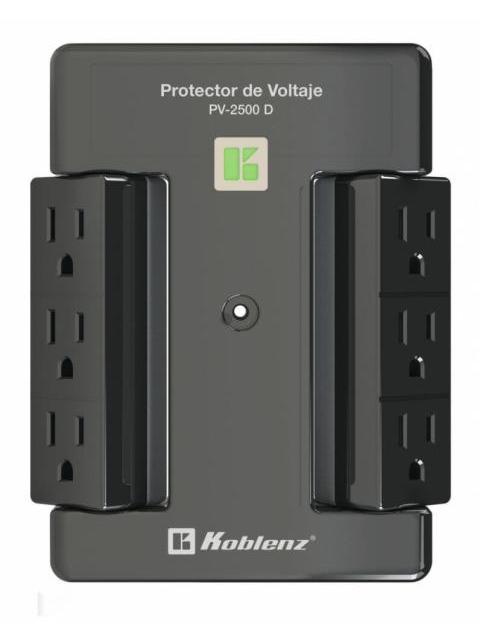 REGULADOR PROTECTOR DE VOLTAJE KOBLENZ PV-2500 D 2000W 2500VA 6 SALIDAS - Imagen 3