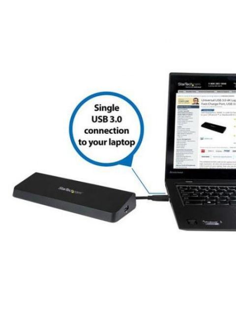 STARTECH  DOCKING STATION UNIVERSAL DISPLAYPORT HDMI 4K 4X USB 3.0 NEGRO - Imagen 4
