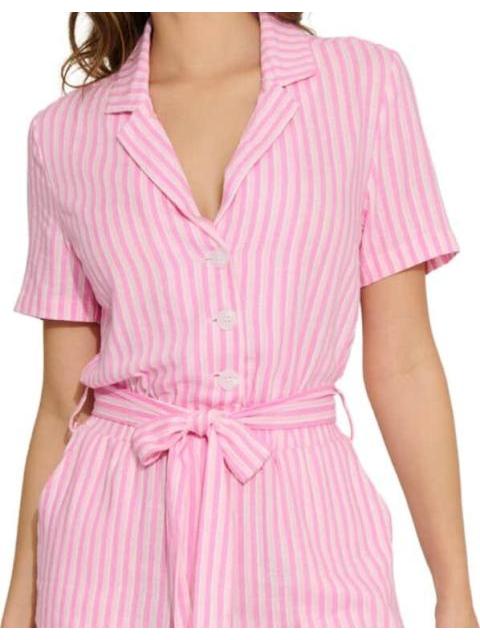 ROMPER DE LINO RAYADO ROSA HOLLY LAND - Imagen 4