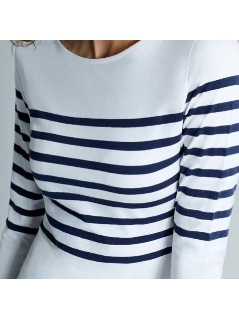 BLUSA RAYAS BLANCO HOLLY LAND - Imagen 3