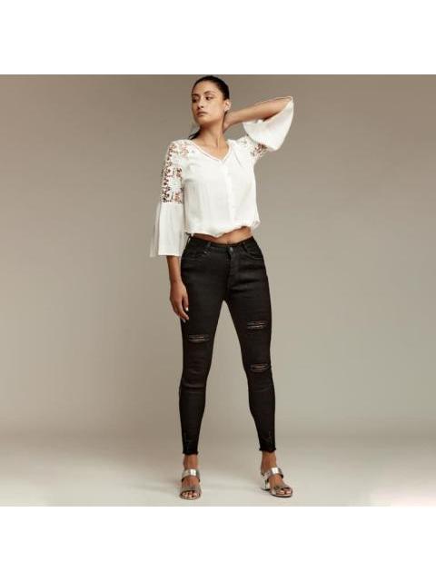 JEANS SUPERSKINNY CINTURA ALTA NEGRO ATMOSPHERE DNM - Imagen 4