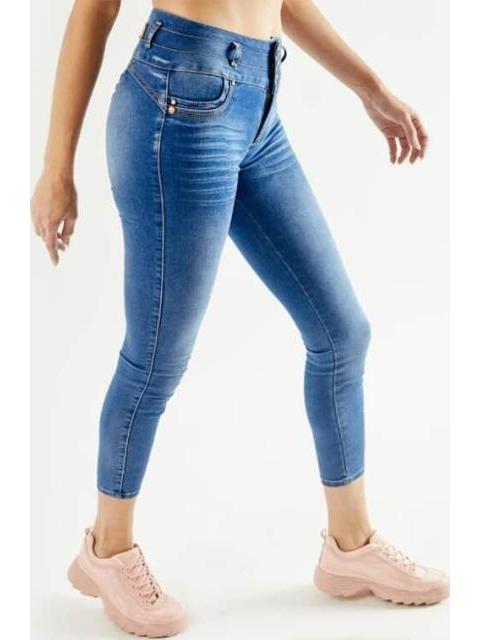 JEANS CINTURA SUPERALTA GRIS FERGINO - Imagen 3