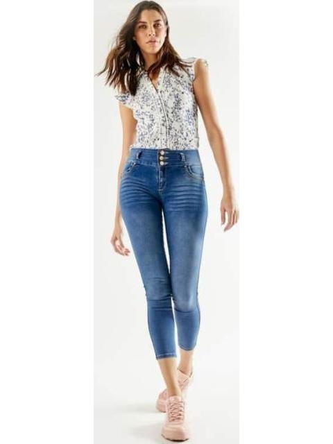 JEANS CINTURA SUPERALTA GRIS FERGINO - Imagen 5