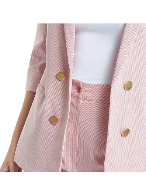 SACO SASTRE RAYAS ROJO YAELI FASHION - Imagen 3