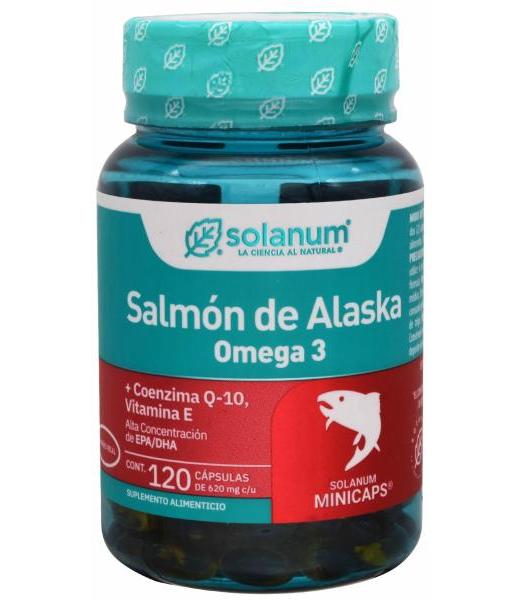 SALMON DE ALASKA OMEGA 3 COENZIMA Q10 VIT E 120 CAP SOLANUM