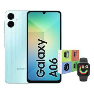 SAMSUNG GALAXY A06 DUAL 64GB 4RAM BLUE + SMARTWATCH MACARON AZUL CLARO