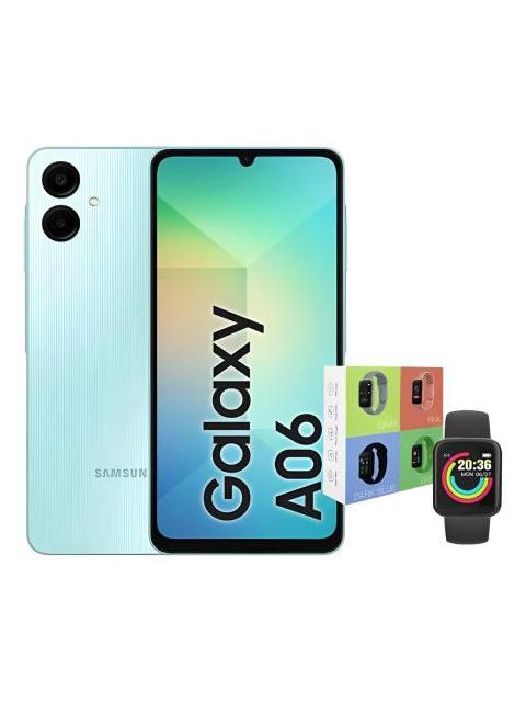 SAMSUNG GALAXY A06 DUAL 64GB 4RAM BLUE + SMARTWATCH MACARON AZUL CLARO