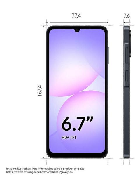 SAMSUNG GALAXY A07 128 GB TELEFONO CELULAR DE 4 GB CAMARA DE 50 MP PANTALLA 6.7 PROTECCION IP54 PROCESADOR DE 6 NM NEGRO - Imagen 7