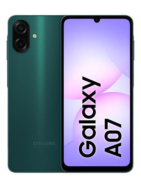 SAMSUNG GALAXY A07 128 GB TELEFONO CELULAR DE 4 GB CAMARA DE 50 MP PANTALLA 6.7 PROTECCION IP54 PROCESADOR DE 6 NM VERDE