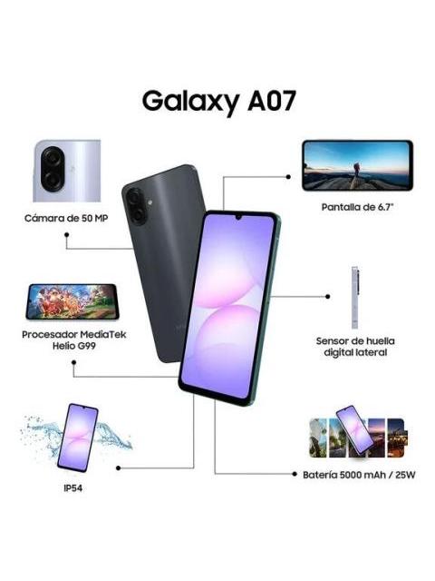 SAMSUNG GALAXY A07 LTE 6.7 128GB 4GB RAM CAMARA 50MPX - LIGHT VIOLET - Imagen 3