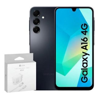 SAMSUNG GALAXY A16 4G 128GB 4GB RAM NEGRO + POWER ADAPTER GENERICO NEGRO