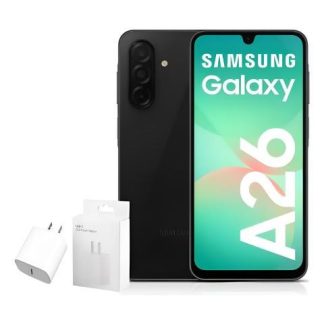 SAMSUNG GALAXY A26 5G DUAL SIM 128 GB6 RAM BLACK + ADAPTADOR GENERICO NEGRO
