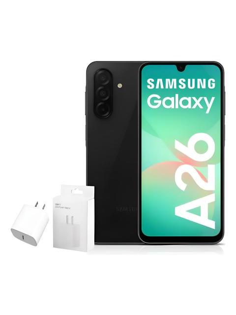 SAMSUNG GALAXY A26 5G DUAL SIM 128 GB6 RAM BLACK + ADAPTADOR GENERICO NEGRO