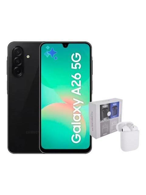 SAMSUNG GALAXY A26 5G DUAL SIM 256 GB NEGRO 8 RAM + AIRPODS GENERICOS NEGRO