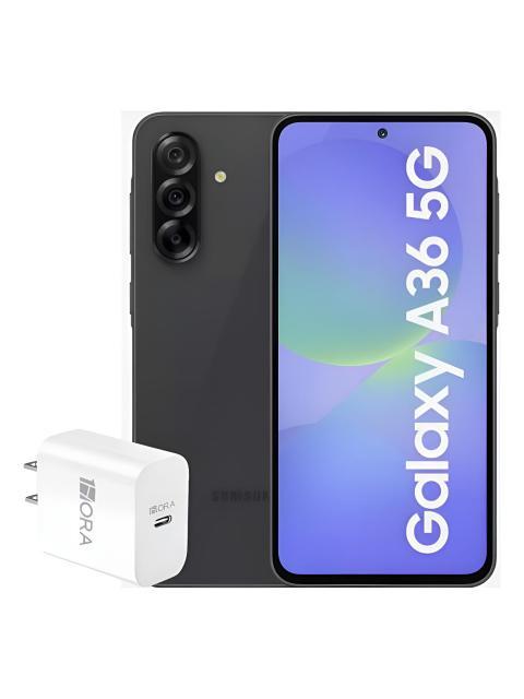 SAMSUNG GALAXYA36 128 5G + 8 RAM BLACK + ADAPTER GENERICO NEGRO